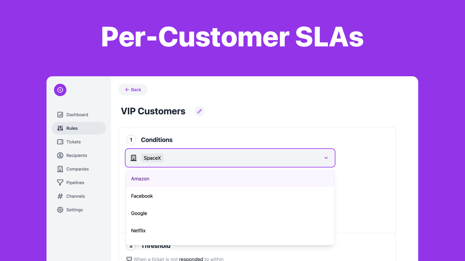 Per-customer SLAs